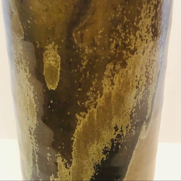 Vintage Toyo Japan drip glazed cylinder vase - Picture 3 of 8